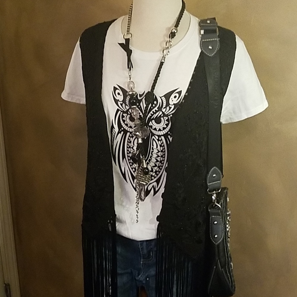 Cardigan with Fringe - Picture 3 of 4